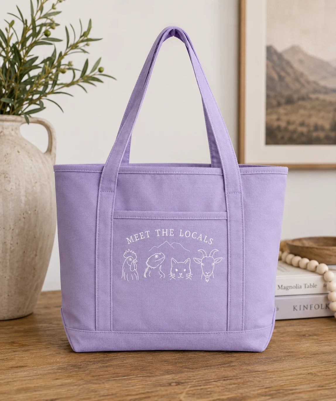 Meet the Locals Embroidered Tote Bag   | Embellished by Keke and Coco