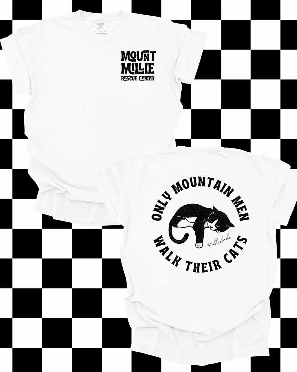 Only Mountain Men Walk Their Cats Tee | Embellished by Keke and Coco