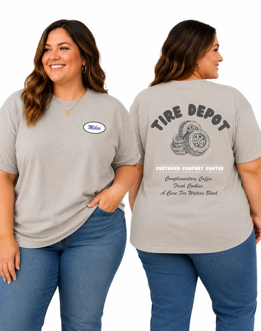 Tire Depot Tee | Embellished by Keke and Coco